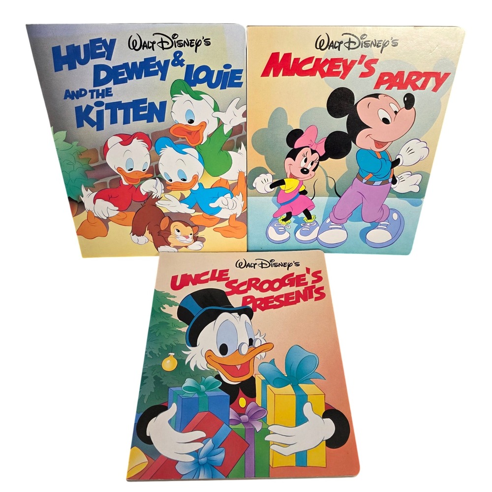 Walt Disney Storybook 3-Pack 1989 Mickey Uncle Scrooge Retro Nostalgia Bedtime